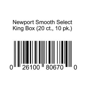 Newport Smooth Select 100s Box (20 ct., 10 pk.)