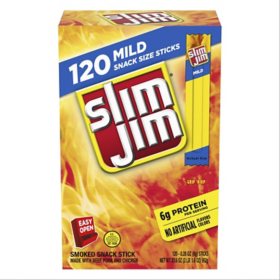 Slim Jim Snack-Sized Smoked Meat Stick, Mild Flavor, .28 oz., 120 pk.