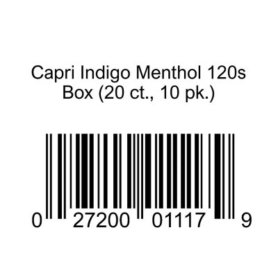 Capri Menthol Indigo 120s Super Slims Box - 10ct Carton - RYO