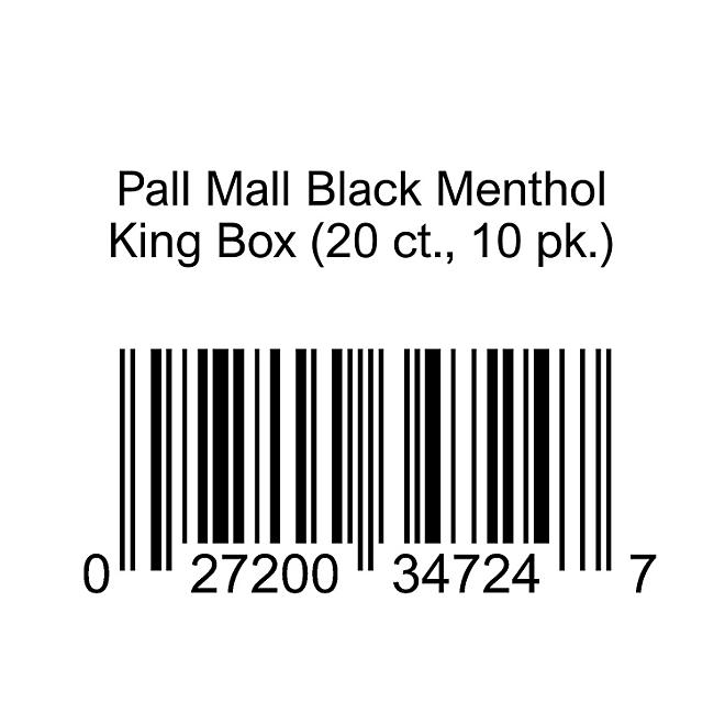 Pall Mall Black Menthol King Box (20 ct., 10 pk.)