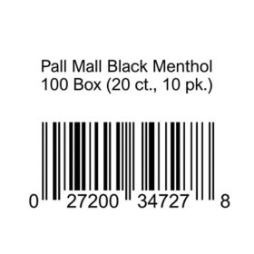 Pall Mall Black Menthol 100 Box 20 ct., 10 pk.