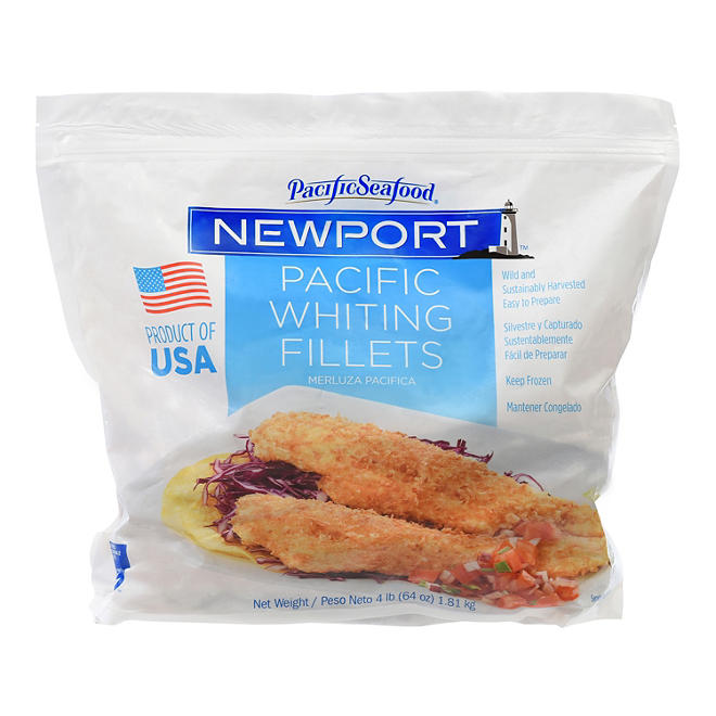 Pacific Seafood Newport Pacific Whiting Fillets, Frozen (4 lbs.)