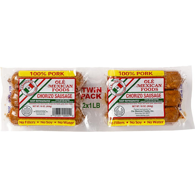 La Banderita Chorizo Sausage (Twin Pack, 2 x 1 lb.)