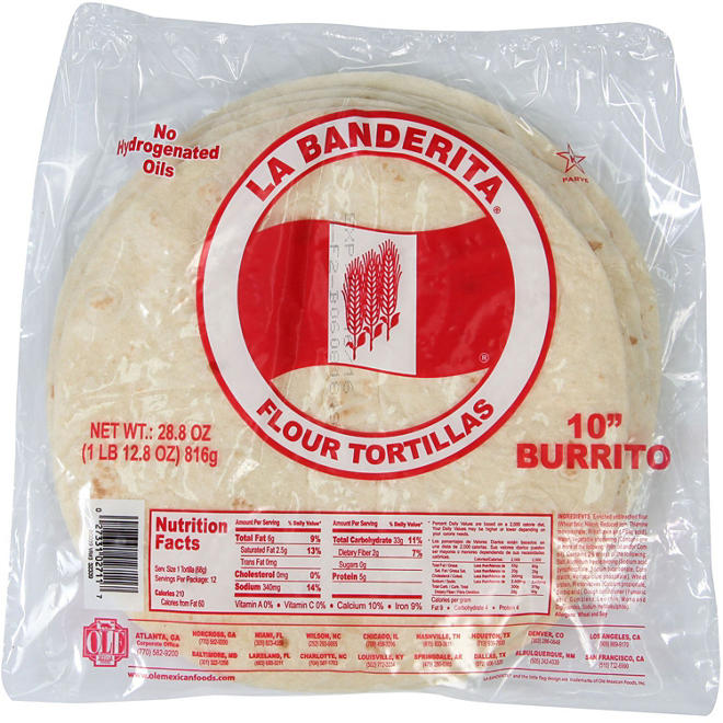 La Banderita 10" Flour Tortillas (24 ct., 2 pk.)