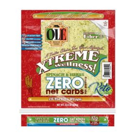 Ole Xtreme Wellness Spinach & Herbs Tortillas, 8 in., 16 ct. 