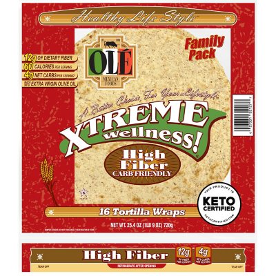 Xtreme Wellness High Fiber Low Carb Tortilla Wraps ( oz., 16 ct.) -  Sam's Club