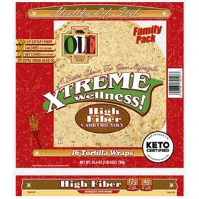 Xtreme Wellness High Fiber Low Carb Tortilla Wraps 25.4 oz., 16 ct.