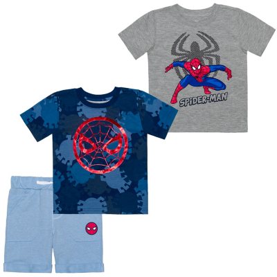 Spiderman Shirt Tank Top /& Shorts 3 Piece Set Summer Activewear Bundle Boys Clothes