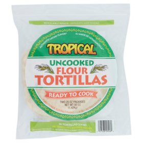 Tropical Uncooked Flour Tortilla Twin Pack (36 ct.)