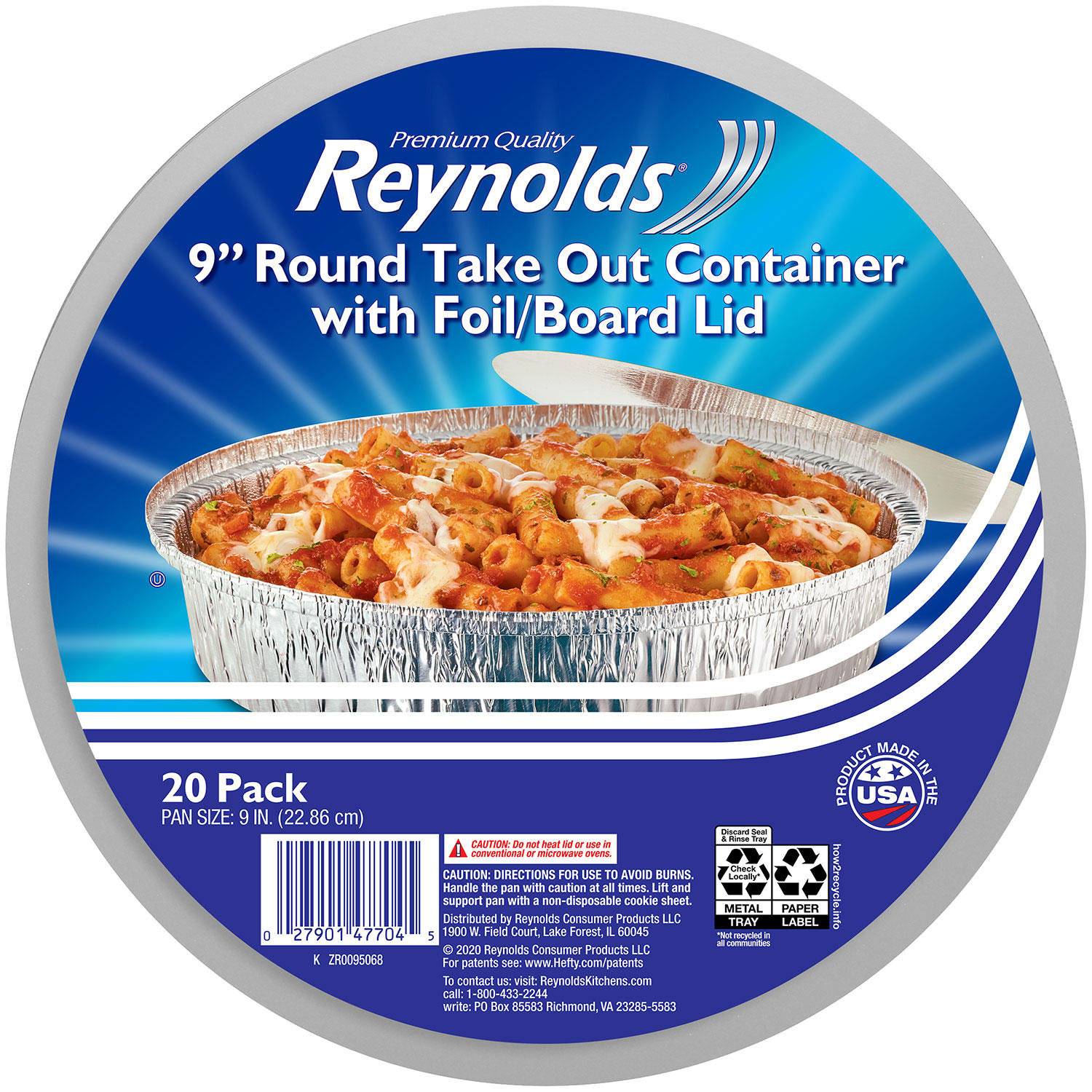 Reynolds 9' Round Foil Take Out Containers with Lids (20 ct.)