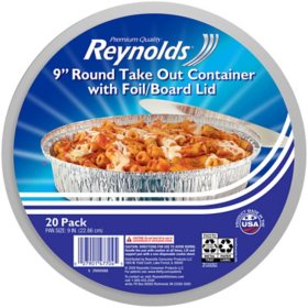 Reynolds 9" Round Foil Take Out Containers with Lids, 20 ct.