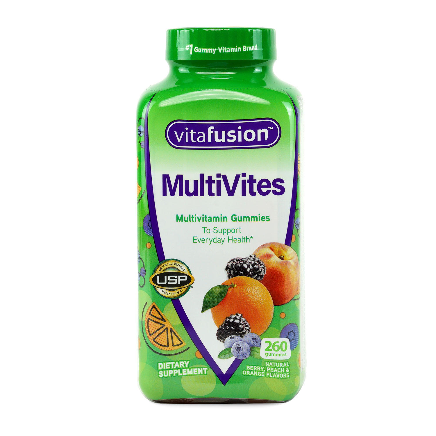 Vitafusion MultiVites Essential Multivitamin Natural Berry, Peach and Orange Flavor 260 ct.
