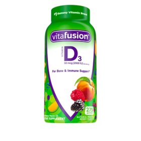 VitaFusion Vitamin D Gummies, 2000 IU, Peach and Berry 275 ct.
