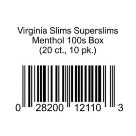 Virginia Slims Superslims Menthol 100s Box (20 ct., 10 pk.)