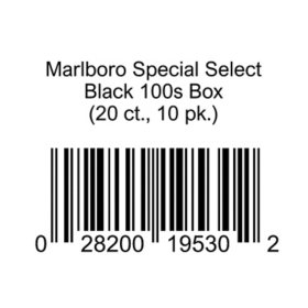 Marlboro Special Select Black 100s Box 20 ct., 10 pk.