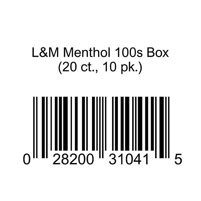 L&M Menthol 100s Box 20 ct., 10 pk.