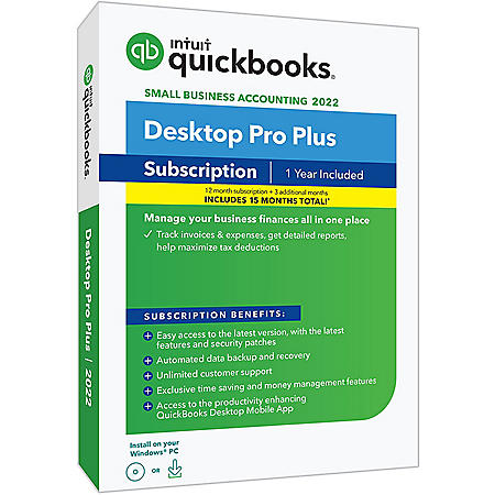 QuickBooks Desktop Pro Plus 2022 15-Month Subscription (CD or Digital Download)