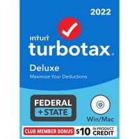 Deals on Intuit TurboTax Deluxe 2022 Fed + E-file & State + $10 Credit