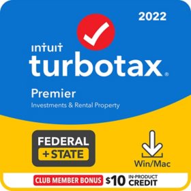 TurboTax Premier 2022 Fed + E-file & State Digital Download 