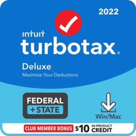 TurboTax Deluxe 2022 Fed + E-file & State (CD or Digital Download)