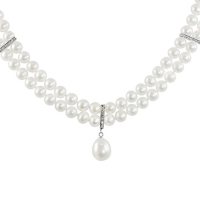 Two-Strand Freshwater Pearl Necklace with Pearl & Diamond Enhancer