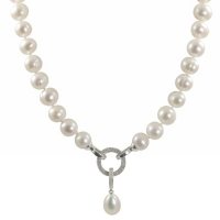 Freshwater Cultured Pearl and Diamond Necklace