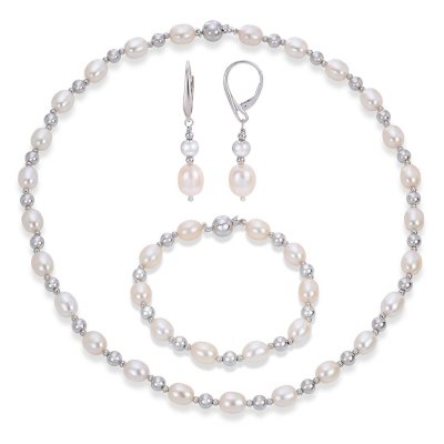 Cultured pearl sale necklace set