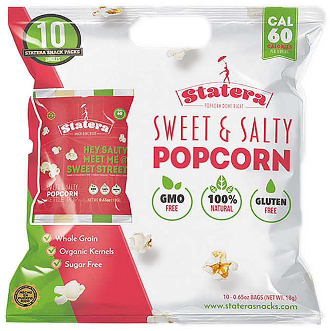 Statera Sweet & Salty Popcorn 0.65 oz., 10 pk.