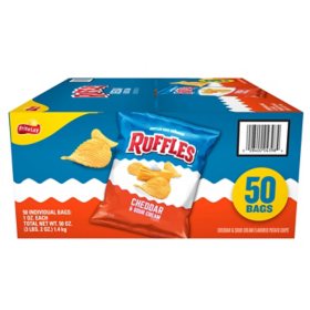 Ruffles Cheddar & Sour Cream Potato Chips 1 oz., 50 ct.