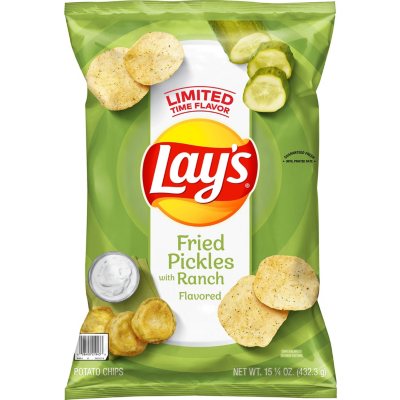 Lay S Fried Pickles With Ranch Flavored Potato Chips 15 25 Oz Sam S Club