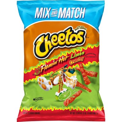 Cheetos Crunchy Flamin' Hot Limon Cheese Flavored Snacks ...