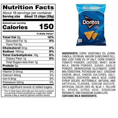 Doritos Cool Ranch Tortilla Chips (18.38 oz.) - Sam's Club