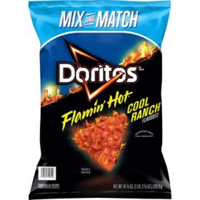 Doritos Flamin' Hot Nacho Cheese Flavored Tortilla Chips 1.75 oz. - 64/Case