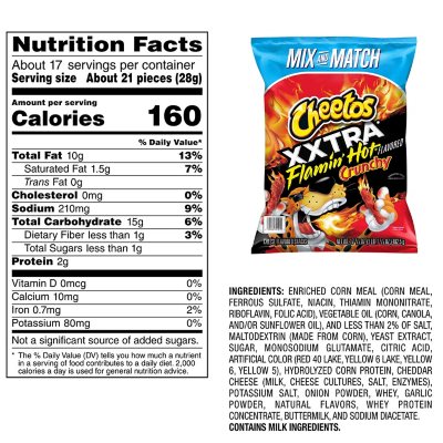 Cheetos XXTRA Flamin' Hot Cheese Flavored Snacks, 17.37 oz 