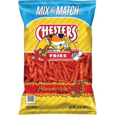 Chesters Fries, Flamin' Hot Flavored - 12 pack, 1 oz bags