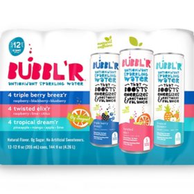 BUBBL'R Variety Pack, 12 fl. oz., 12 pk.