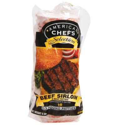 Beef Sirloin Patties 6 lbs. Sam's Club