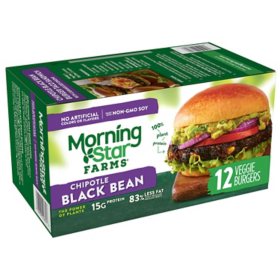 Morningstar Farms Chipotle Black Bean Burger 50 8 Oz 12 Ct