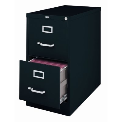 Black Office Storage Filing Cabinet Lockable Document Storage Cabinet w/2 Drawer