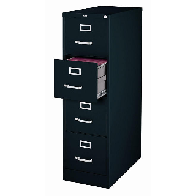 Hirsh 4-Drawer Locking File Cabinet - Black