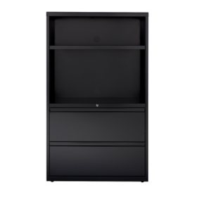 Hirsh 36" Wide 2 Drawer Lateral Combo File Cabinet, Black