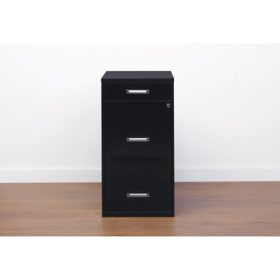 Hirsh 3-Drawer Letter Width Vertical File Cabinet with Pencil Drawer, Black