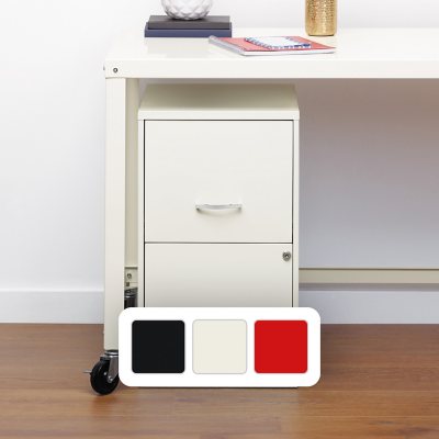 Hirsh 18' Deep 2 Drawer Letter Width Vertical File Cabinet, Pearl White:- Pearl White