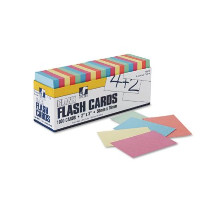 Blank Flash Cards With Rings Assorted Colors 1000 Index Single Hole Punched 5 for sale online 