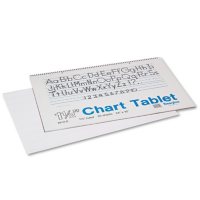 Pacon Chart Tablets w/Manuscript Cover, Ruled, 24 x 16, White, 25 Sheets per Pad