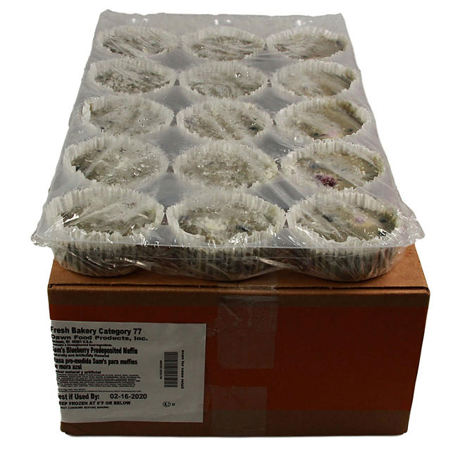 Blueberry Muffins, Bulk Wholesale Case (60 ct.)