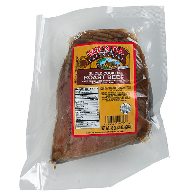 Manda Cajun Prize Sliced Cooked Roast Beef (2 lb.)