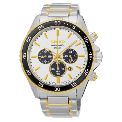 Seiko Men s Solar Two Tone Chronograph Watch Sam s Club