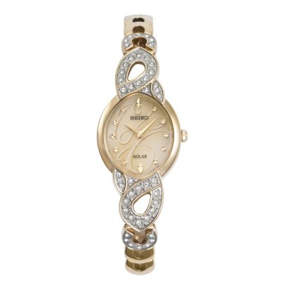 Seiko Ladies Solar Crystal Gold Tone Watch Sam s Club