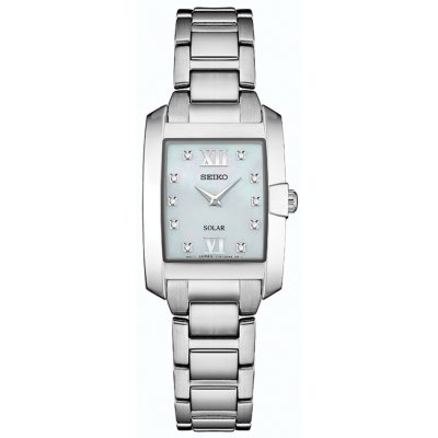Seiko Women's Solar Silver Tone Watch with MOP Dial and 10 Diamonds - Sam's  Club